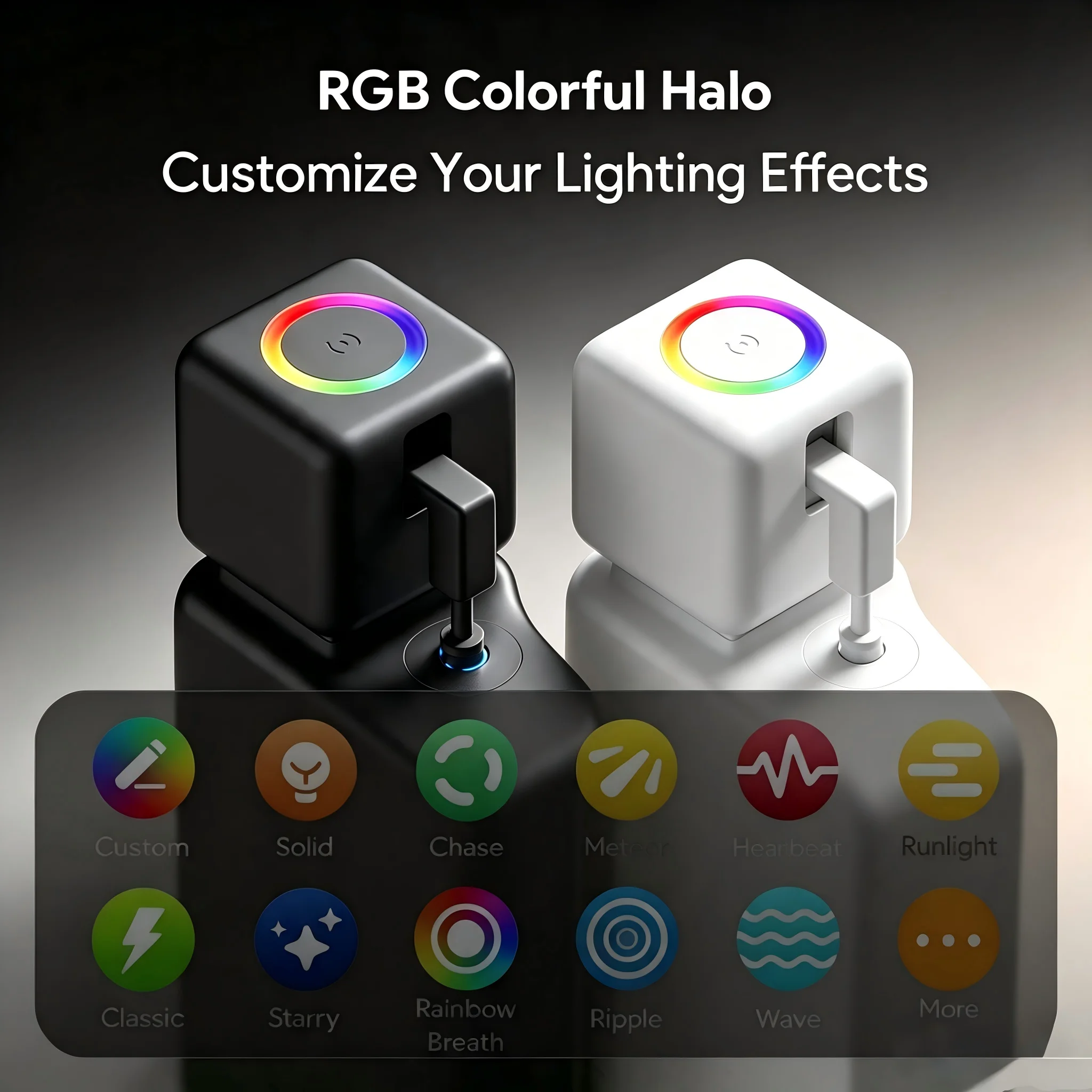 Type-C Rechargeable Tuya Bluetooth Smart Fingerbot With RGB Halo Senses Touchlessly Robot Switch Via Alexa Google Home