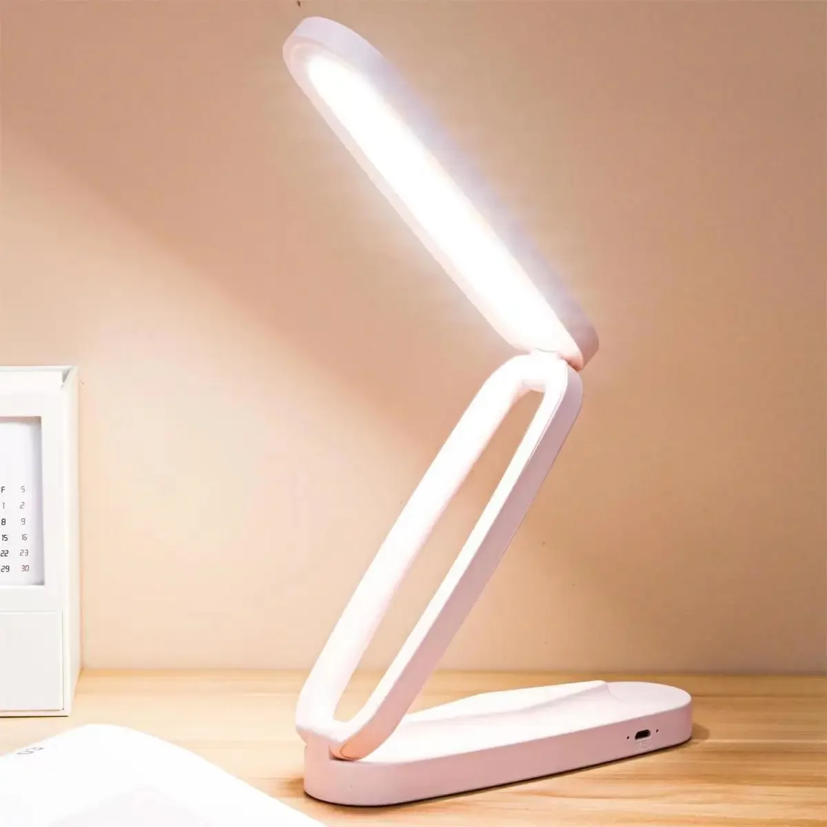 2pcs LED Folding Desk Lamp Dormitory Student Eye Protection Study Lamp Outdoor Travel Lighting Gift USB Charging Small Desk Lamp