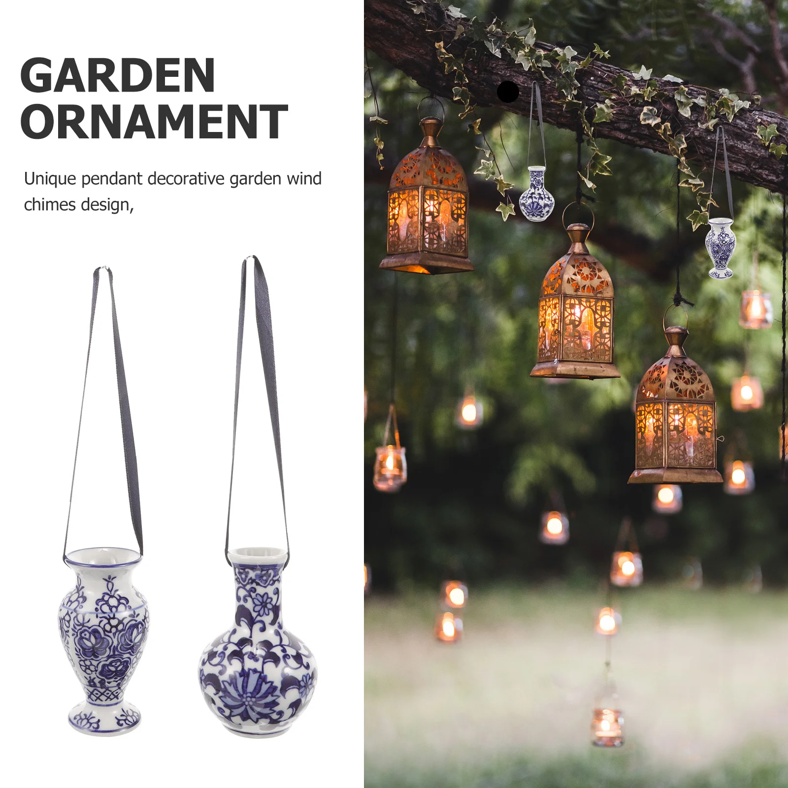 

4Pcs Ceramic Jar Pendants Porcelain Hanging Ornaments for Home Car Festival Decoration Delicate Crafts