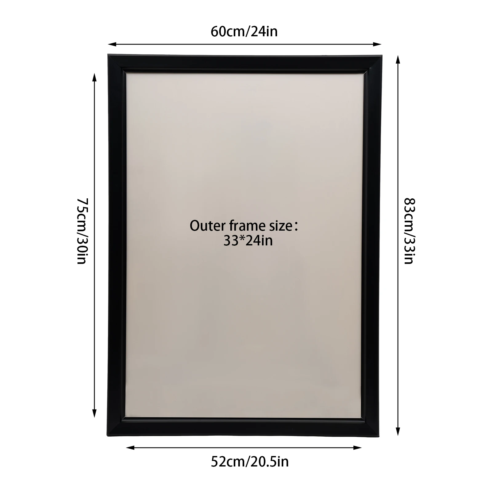 33X24inch Black LED Sign Light Box | Flip-Top Poster Frame, 18W, US Plug, Free Standing, 1.2m Cord