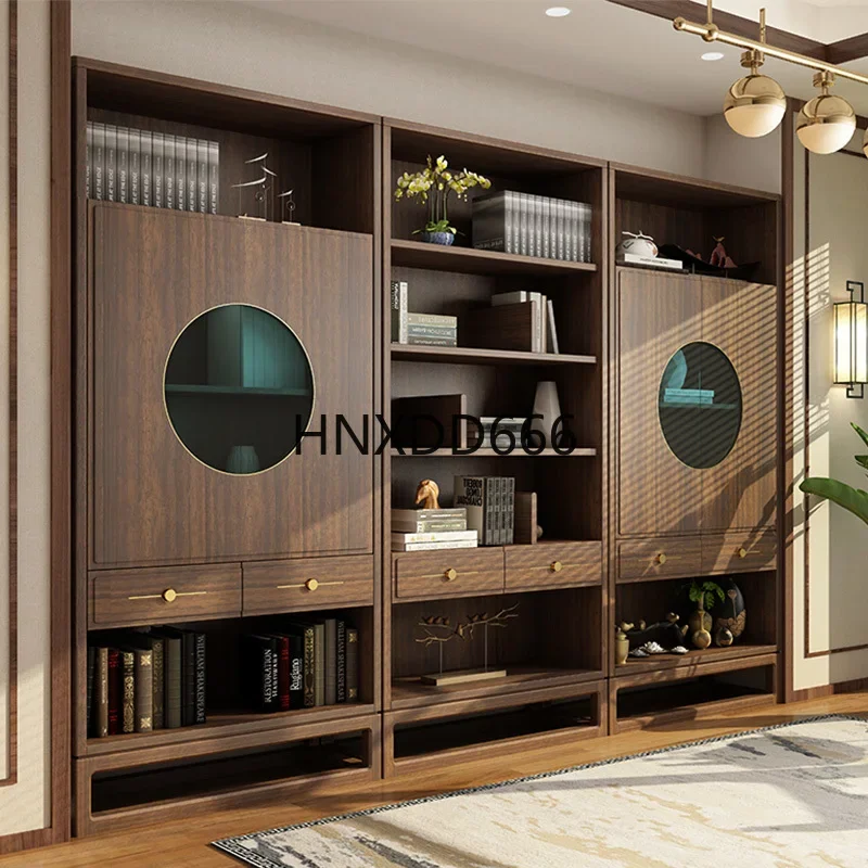 New Chinese walnut bookcase combination