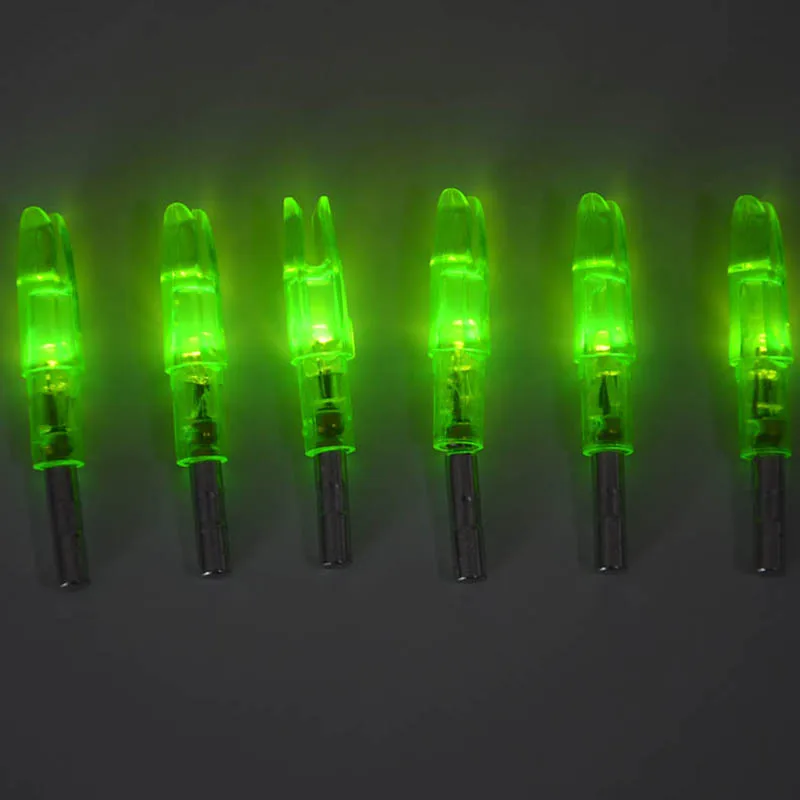 6PCS Green Led Lighted Nocks For Arrow Shaft ID 6.2mm Archery Hunting Shooting Automatically Recurve Crossbow Compound Bow new