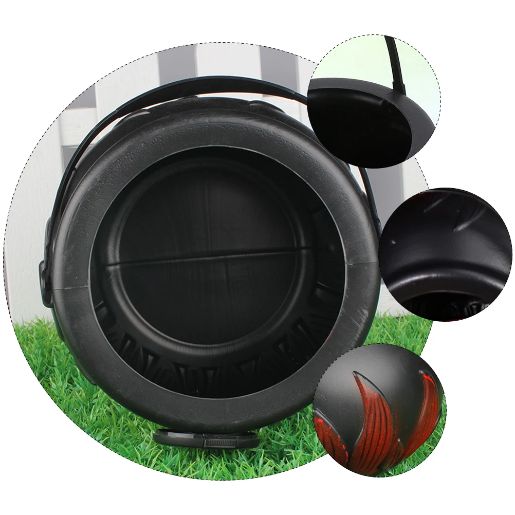 

4 Pcs Flame Bucket Halloween Witch Large Small Plastic Kettle Portable Storage Container Trick Treat Jar Kitchen Bar Item