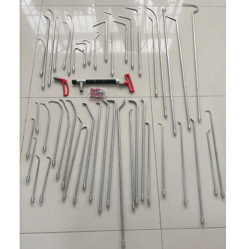 45 Pcs Car Dent Repair Hook Kit Quick Disassembly Design Replaceable Handle Pull Head Auto Sheet Metal Pit Removal Tool Set