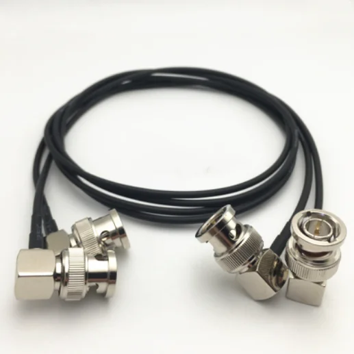 RG174 Cable BNC Male to BNC Male Right angle 90 degrees 75 Ohm Connector for HD-SDI Video Cameras monitors