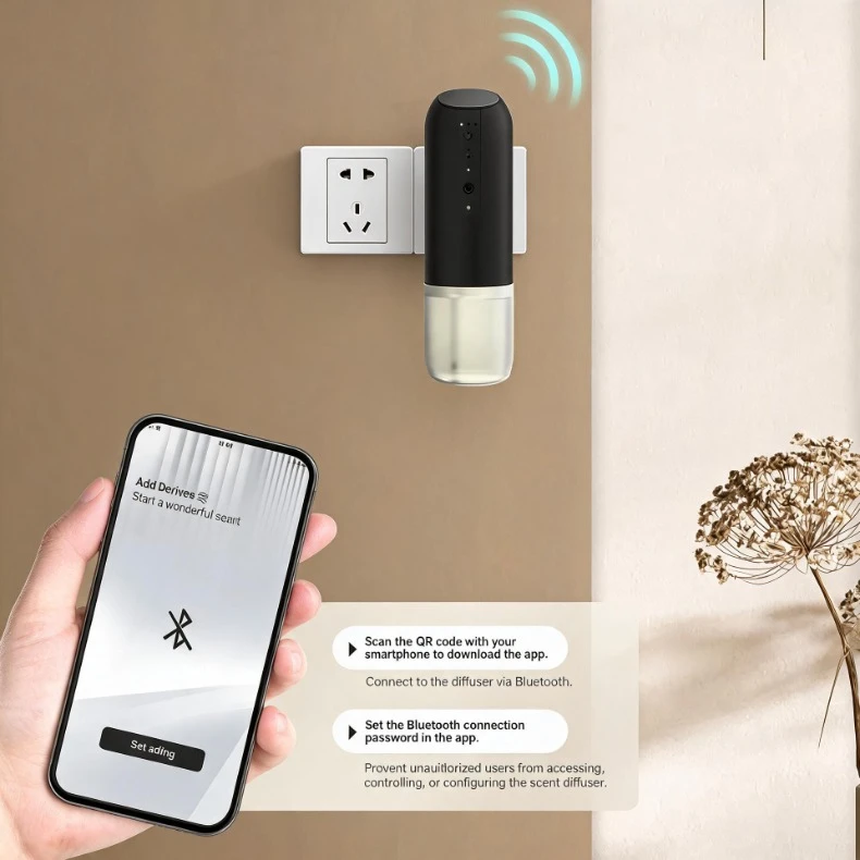 GRTCO Smart Home Fragrance Diffuser Wall Mounted Air Purifier Perfume Freshener Electric Aromatic Oil Capacity 150ml for Room