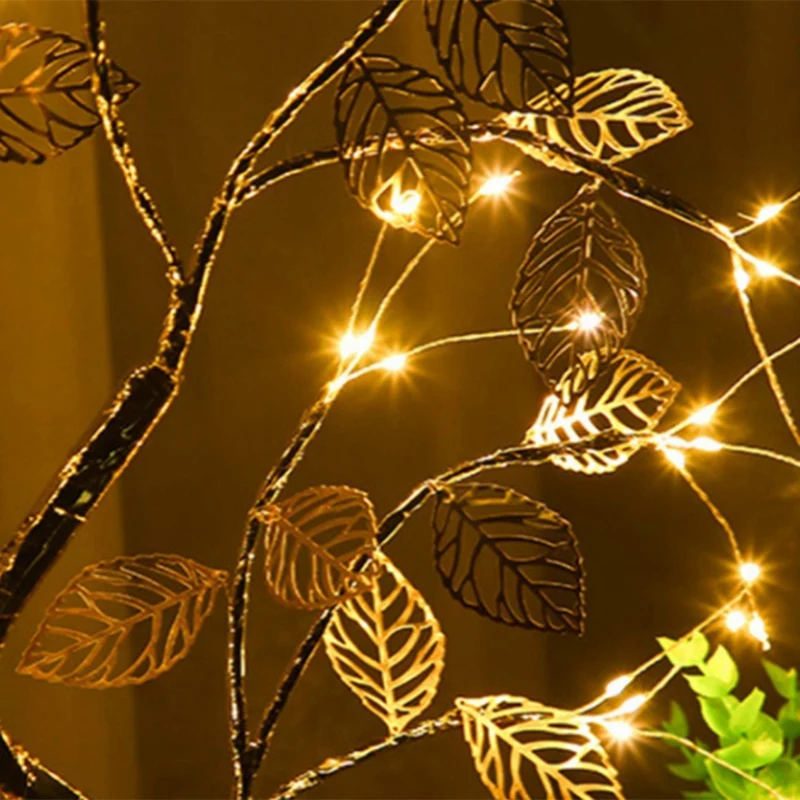 72LED Bonsai Tree Light,Artificial Tabletop Lighted Leaf Tree USB Press Switch Warm Fairy Light Tree Lamp For Home