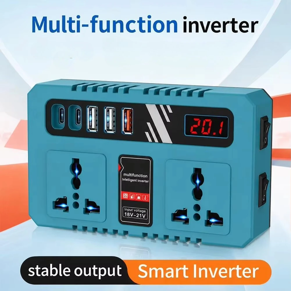 For Makita 18V Battery Power Inverter DC18V to 110V/220V QC USB Fast Charge Outdoor Power Supply