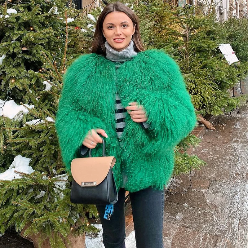 

Tornova 2025 New Fashion Luxury Cropped Faux Fur Coat Women's Ins Hot Fluffy Short Faux Fur Jacket Street Solid Warm Outwear