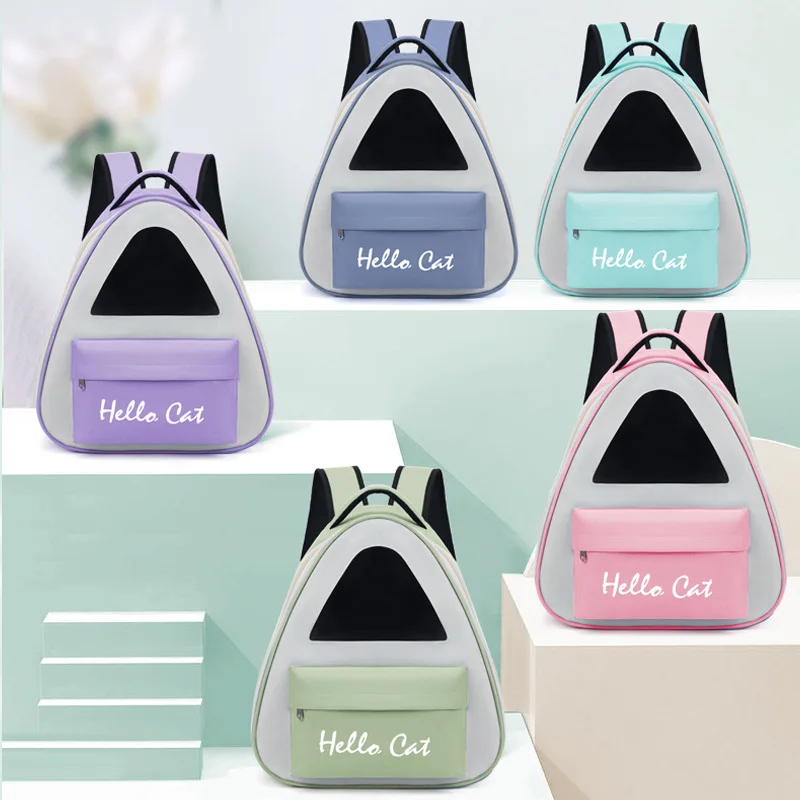 

See-through Cat Backpack Portable Breathable Cat Backpack Travel Pet Bag Double Shoulder Backpack Pet Carrying Bag Supplies