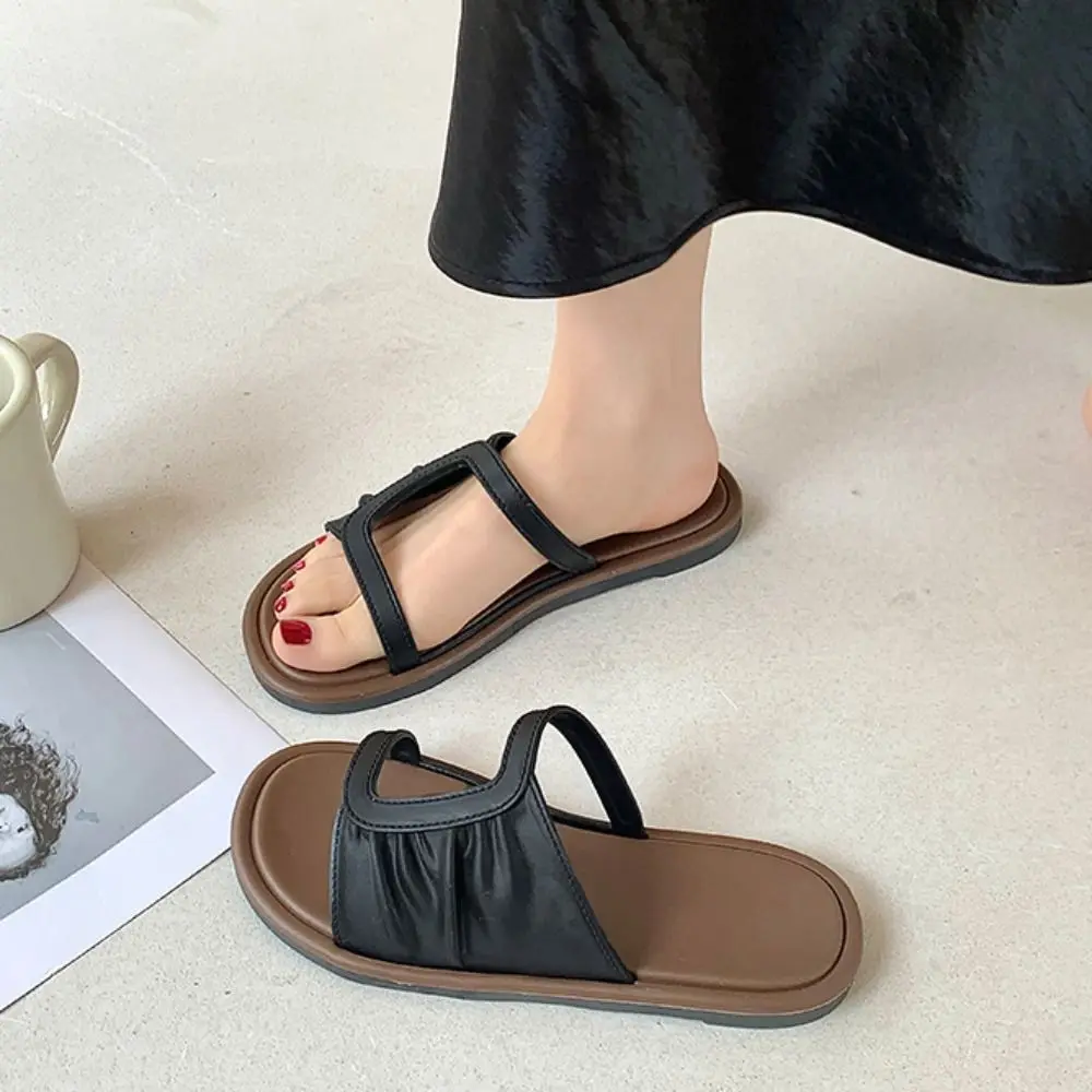 لينة شبكة جوفاء بولي كلوريد الفينيل النعال المسطحة المضادة للانزلاق الصيف الشقق الشرائح الصنادل أضعاف بحر الصيف بحر أحذية داخلي في الهواء الطلق #3