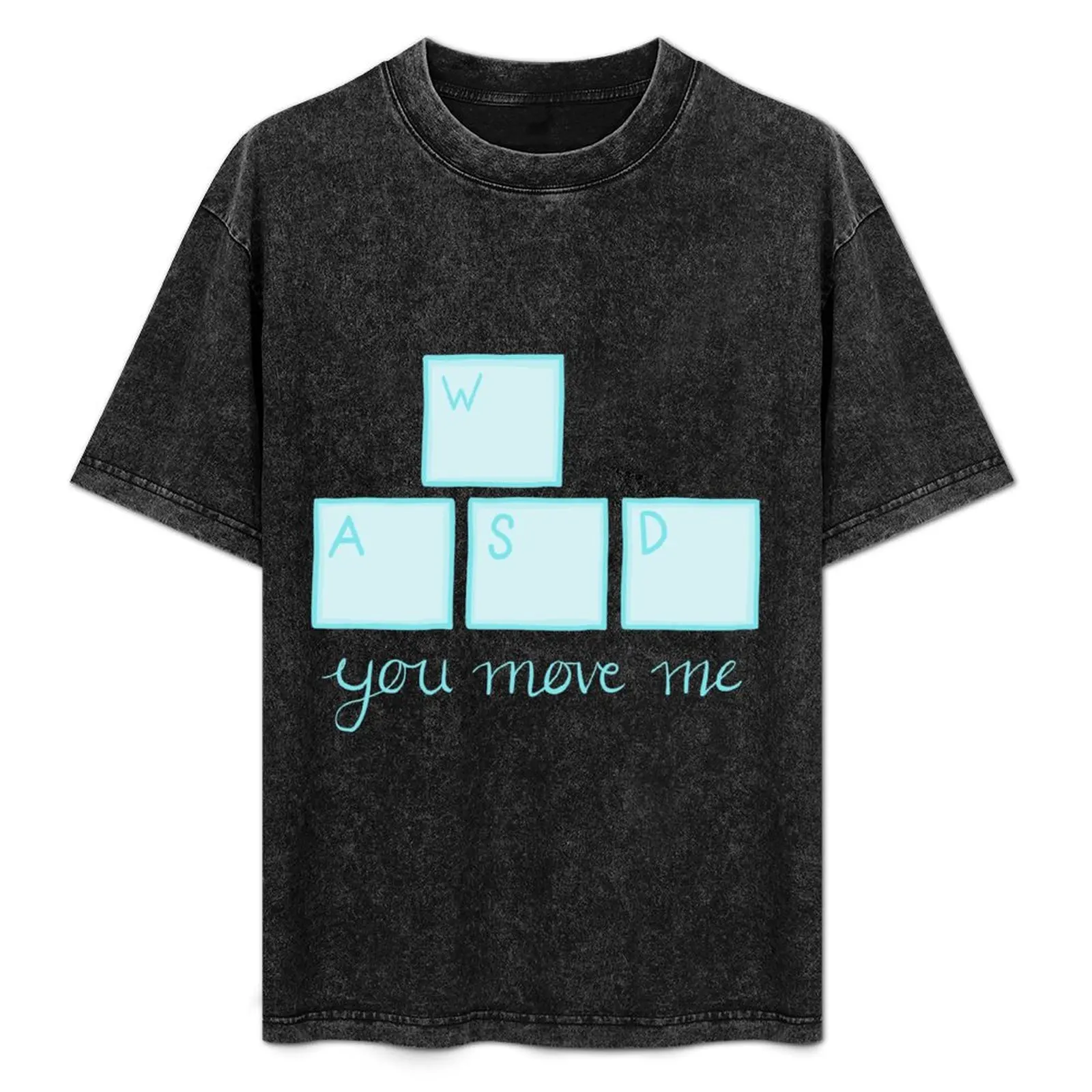

WASD - You Move Me - Cyan T-Shirt Retro Graphic Print T-Shirt