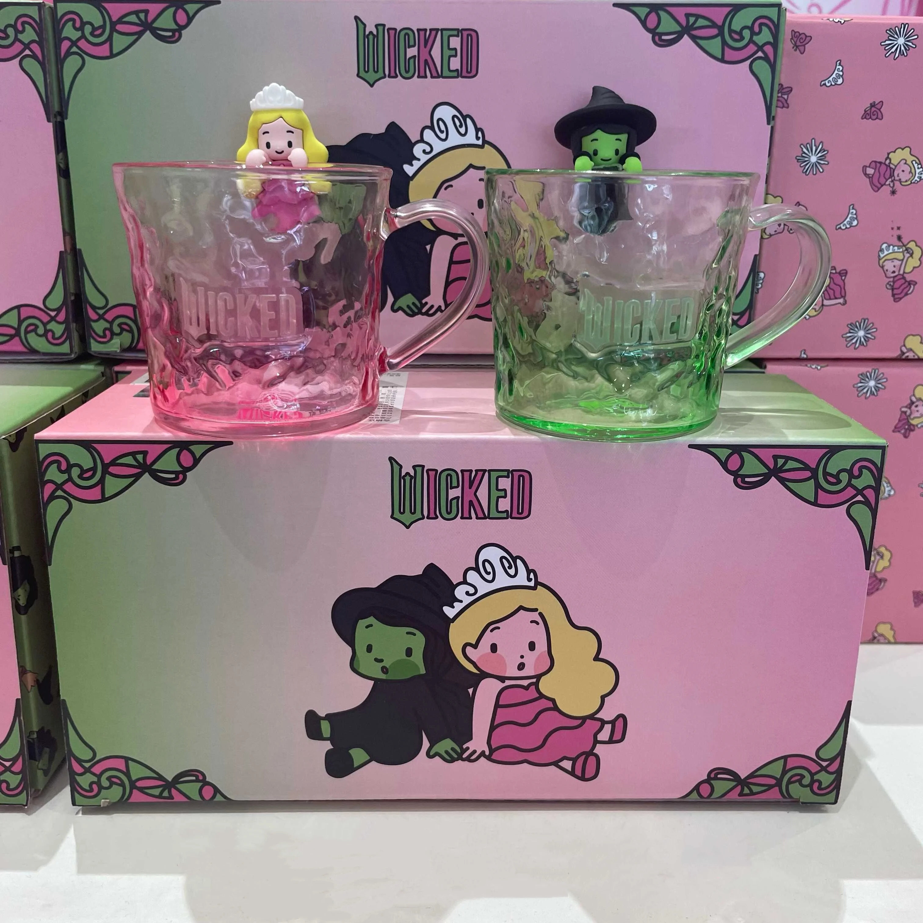 Universal Studios Originele glazen beker en drankbekerset "Wicked" - een perfect cadeau en souvenir voor koppels en kinderen