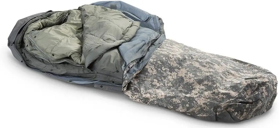 Previously Issued U.S. G.I. Improved ACU Digital Modular Sleeping Bag System (4-Piece)