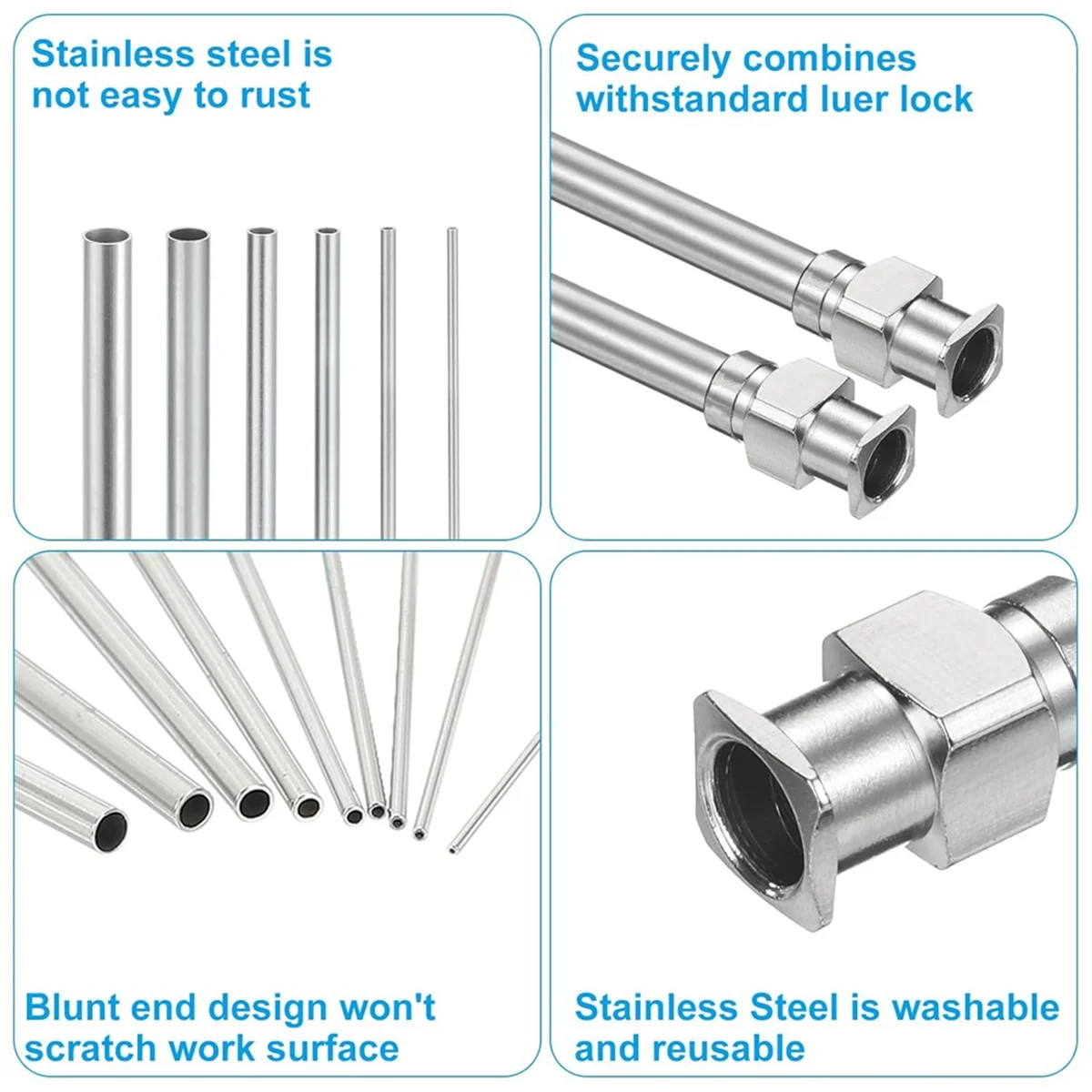 

AA98 Blunt Tip Dispensing Needle, 24 Pcs 2 Inch Stainless Steel Liquid Dispenser Needles with Lure Lock 14g