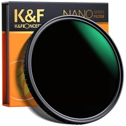 K&F Concept 37mm 43mm 49mm 55mm Variable ND Filter ND8-ND128 (3-7 Stops) HD Hydrophobic VND Filter for Camera Lens No X Cross