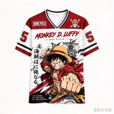 One Piece Munch D. Luffy Mesh Straw Hat One Piece Skeleton Badge Merry Silhouette Manga Dress Up Casual Loose Top