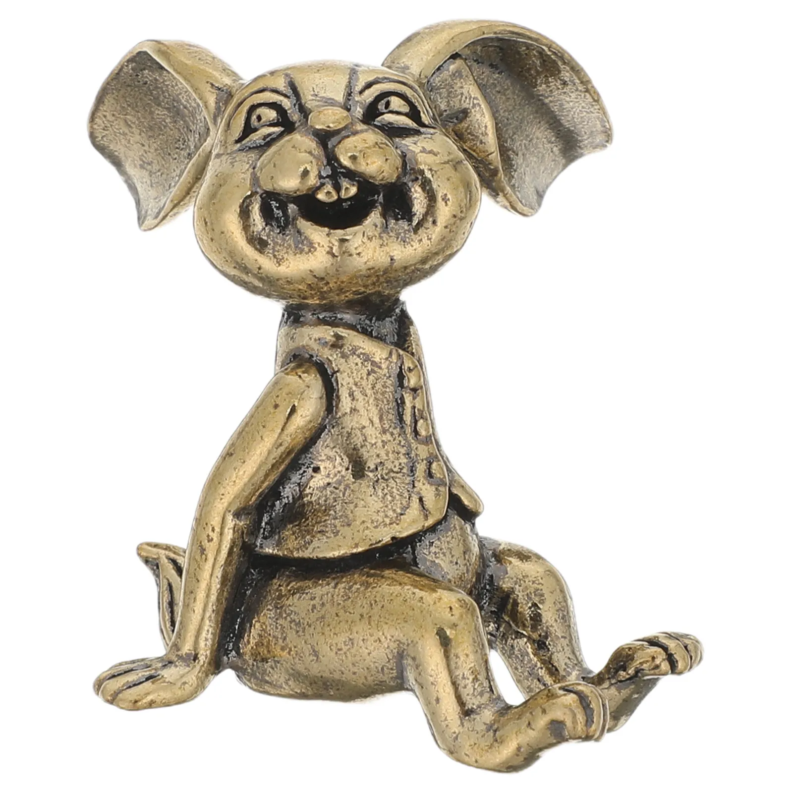 Brass Rabbit Statue Decorative Sculpture Art Home Office Desk Ornament Living Room Decor Yellow Copper Animal Figure