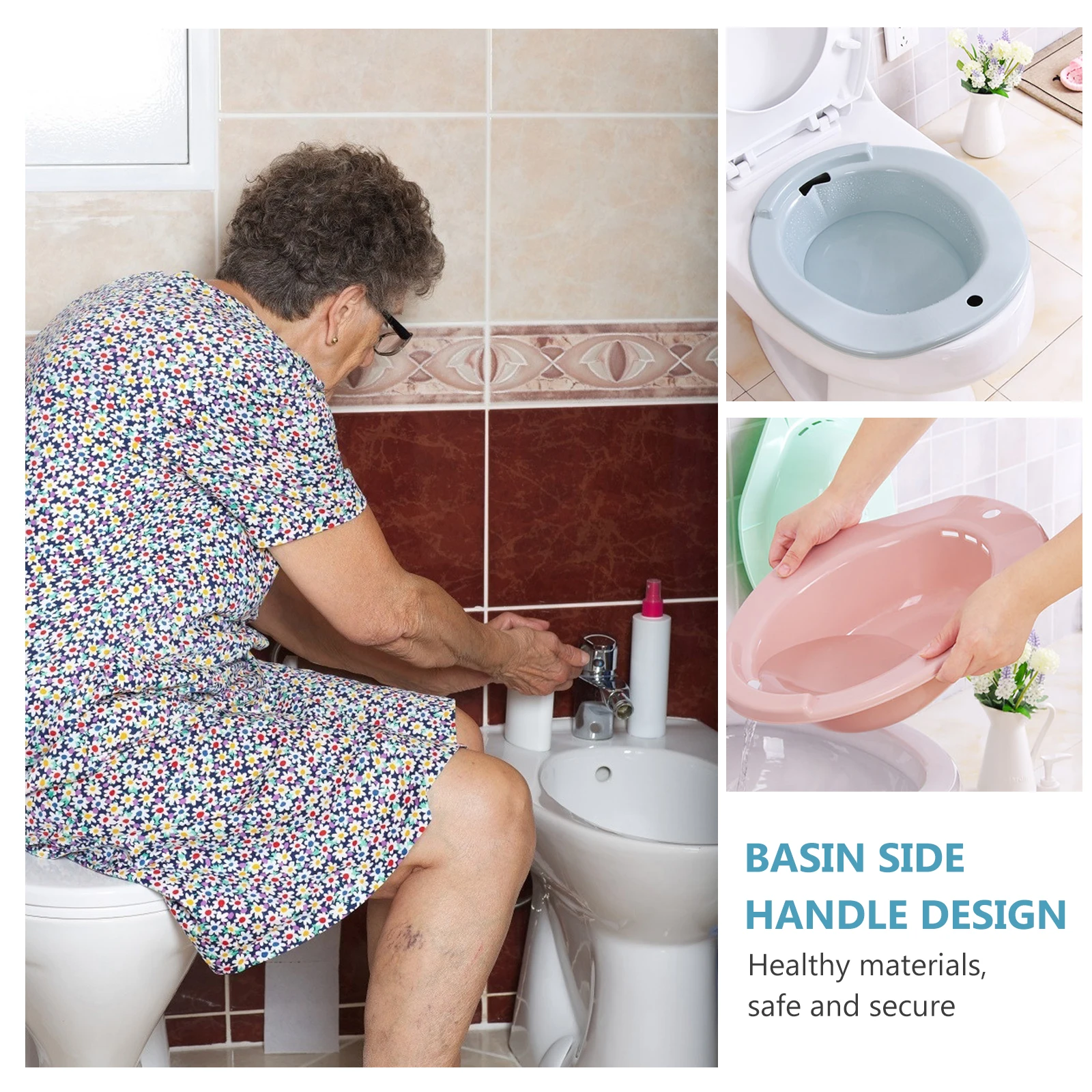 

Sitz Bath Basin for Toilet Seat Postpartum Care Wash Basin Large Blue Bowl Baths Men Women Perfect Fit Toilets Hanging