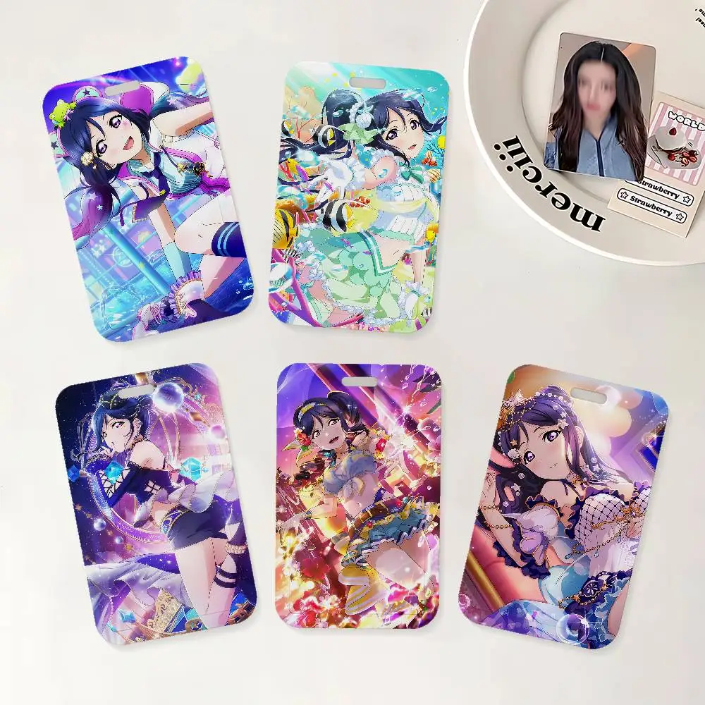 

Cartoon Kanan Matsuura Cute ID Badge Holder With Lanyard Neck Strap For Office School Name Card Credentials Case