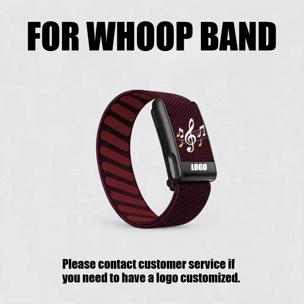 For WHOOP 5.0 MG Compatible Colorful Music Notes Print Nylon Woven Stretch Sport Wristband with Metal U-Shaped Frame