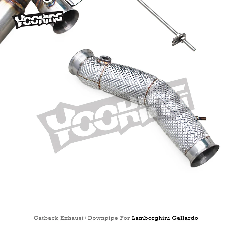 Custom Turbo Exhaust System For Lamborghini Gallardo 5.0L 2004-2007 1.5MM SS304 Straight Pipes System Free Flow Downpipe