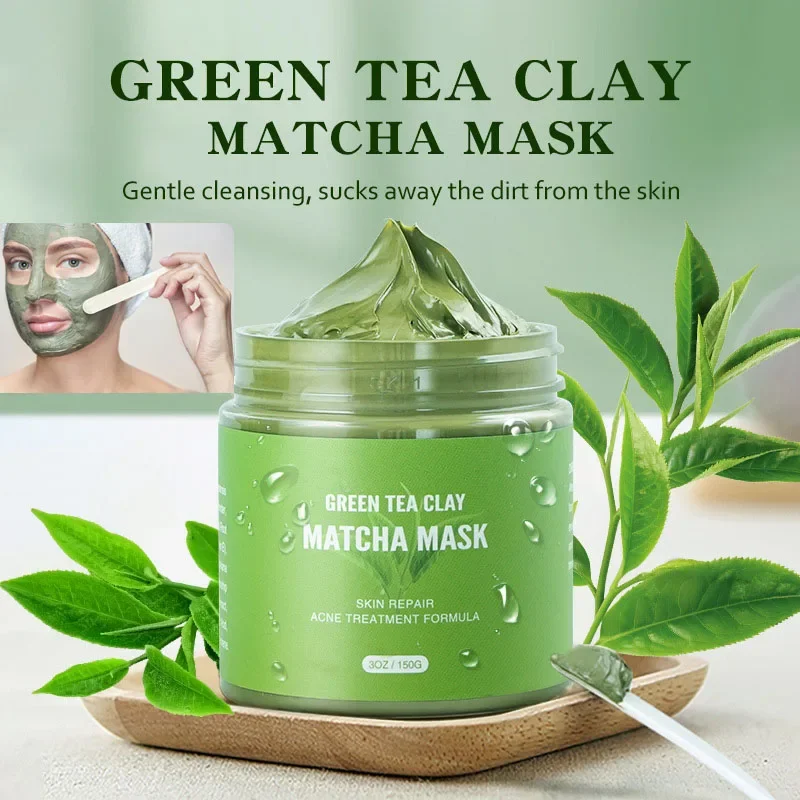 

150g Green Tea facial mask Mud Balance Oil Deep Cleansing After Sunburn Repair Acne Smear Tea Mud facial mask Skin care