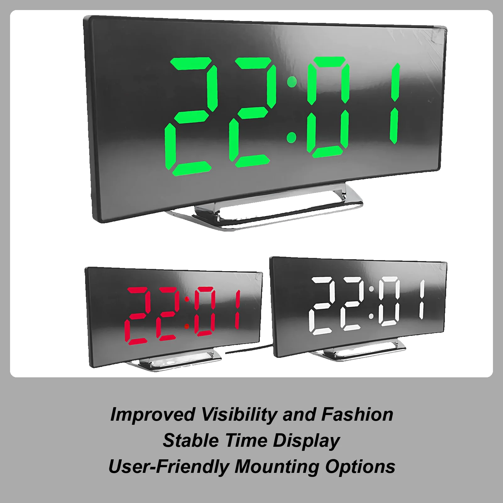 Digital Display Clock LED Display Digital Clock for Bedroom High-Brightness Time Management Tool Quiet for Boys Girls Teens