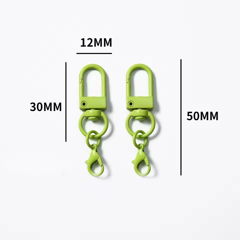 10pcs Colorful Carabiner Clasp Hooks Buckle Key Chain Rotating Keyrings for DIY Phone Chain Bags Pendants Accessories Wholesale
