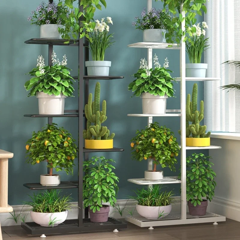 Flower rack Balcony floor-to-ceiling living room wrought iron shelf Bonsai dill pot shelf multi-layer