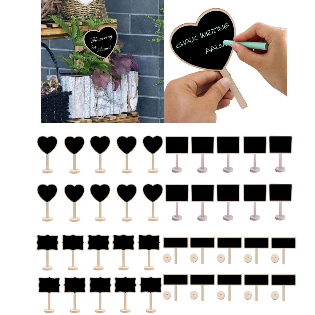 Wooden Wedding Blackboard Mini Chalkboard Tag Message Board for Party Table Home Decoration Favors