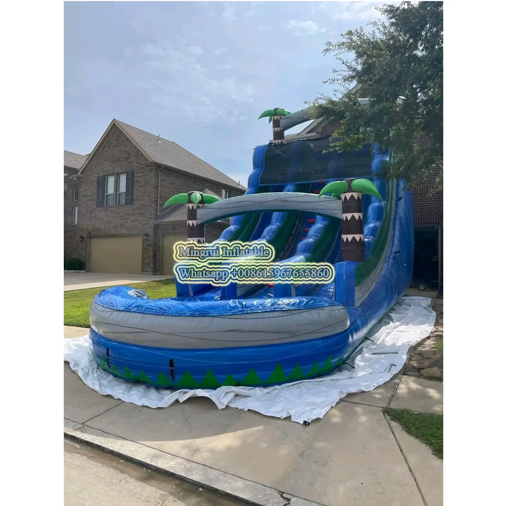 18ft Tropical fiesta breeze waterslides commercial grade inflatable water slide for kids adults