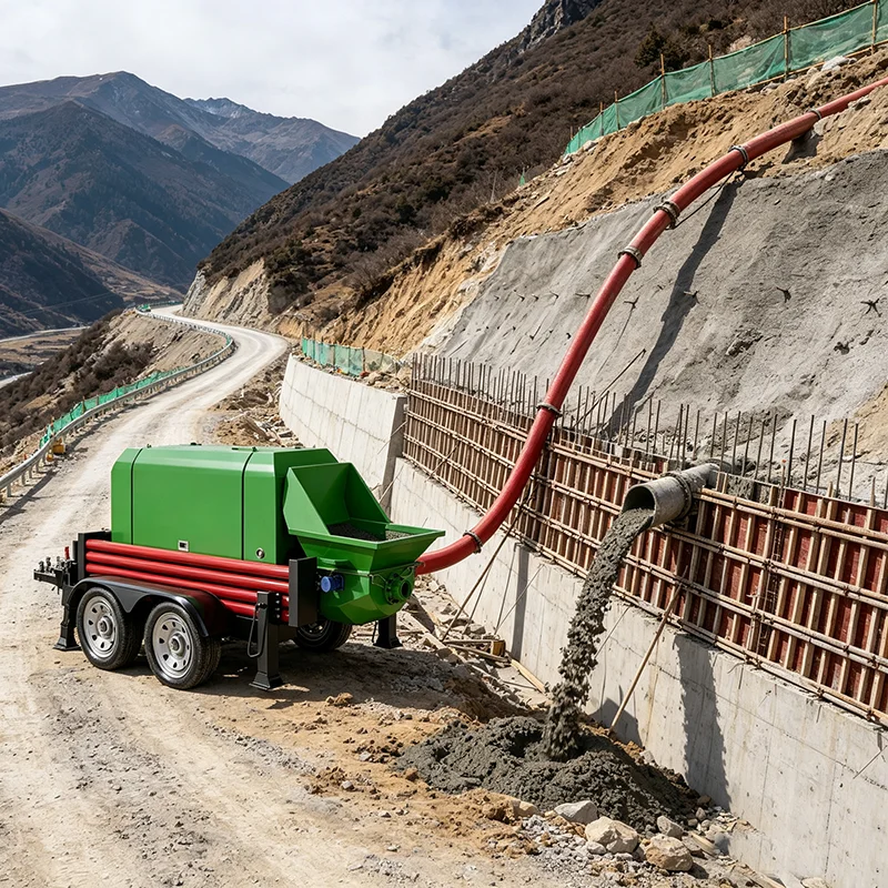 Compact Towable Diesel Concrete Transfer Pump Portable Trailer Line Pump for Construction Projects