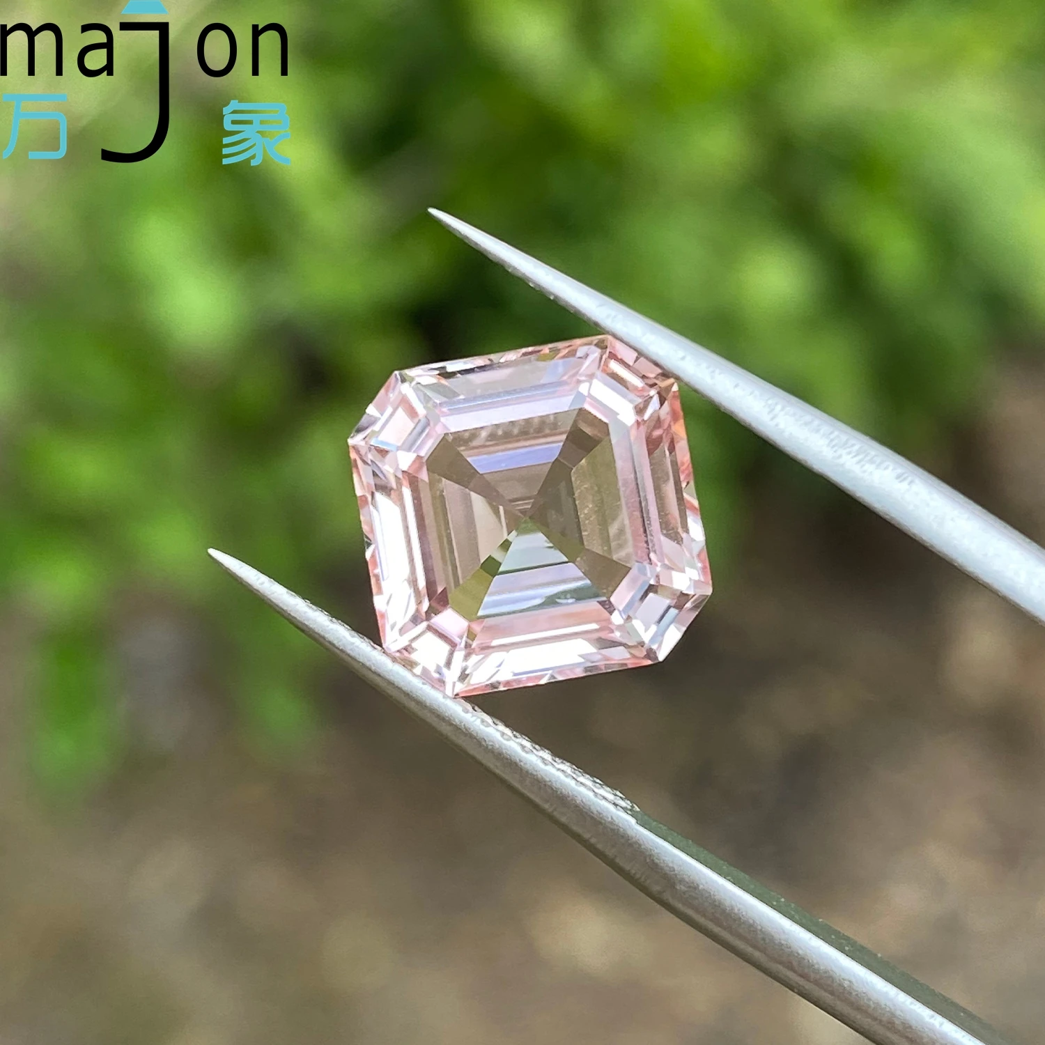 

High Quality Lab Grown Sapphire Gemstone Asscher Cut Morganite For DIY Jewelry Making Selectable AGL Certificate