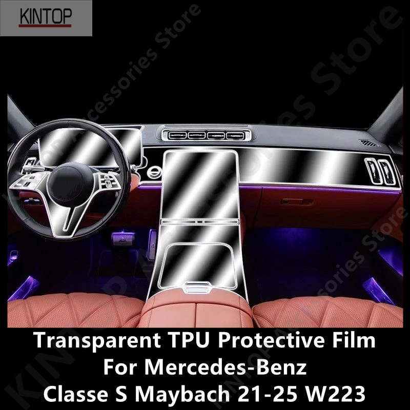 

For Mercedes-Benz Classe S Maybach 21-25 W223 Car Interior Center Console Transparent TPU Protective Anti-scratch Repair Film