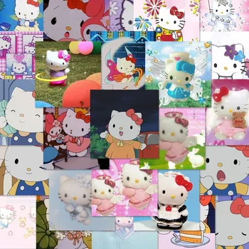 핑크 엔젤 헬로 키티 스티커, 노트북 벨트 상자에 적합, 휴대폰 장식 스티커 선물, 카와이 헬로 키티, 80 개