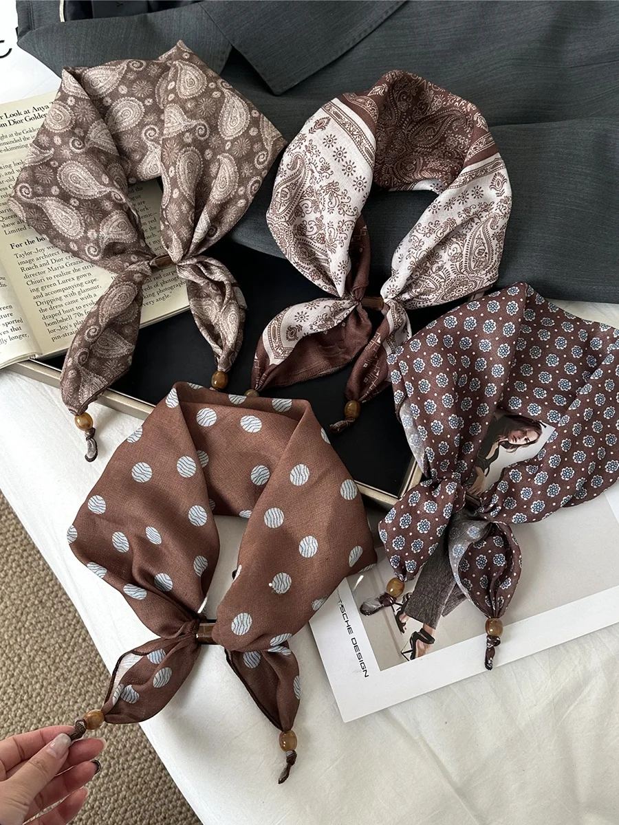 lenco-de-seda-retro-marrom-com-poas-e-xadrez-feminino-corrente-para-sueter-acessorio-de-moda-de-alta-qualidade-para-pendurar-no-pescoco