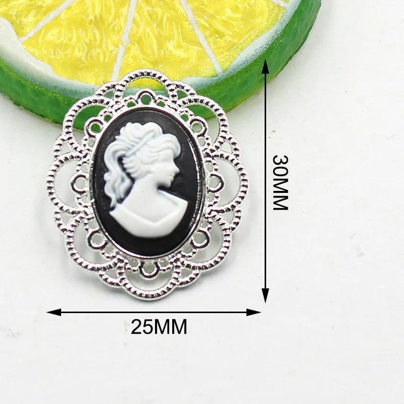 10 sztuk 25*30MM srebrny w stylu Vintage piękna głowa akcesoria ze stopów Diy suknia ślubna nakrycia głowy pudełko fornir akcesoria dekoracyjne