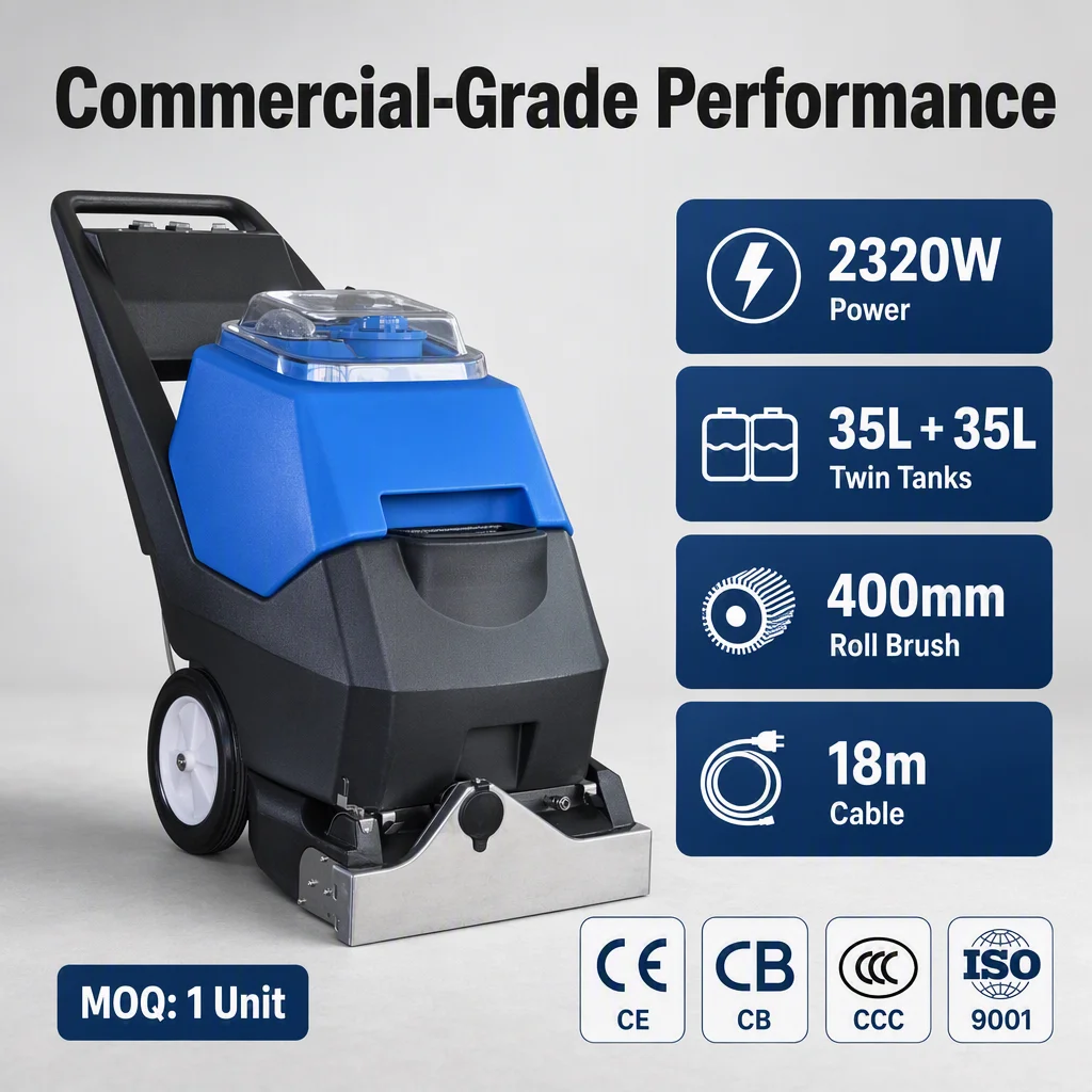 Commercial Carpet Extractor Machine Wholesale High Suction Heavy Duty CE RoHS Approved 3 in 1 Carpet Cleaning for Hotel Use