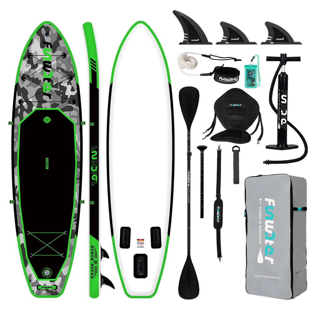 SUP Outdoor Water Station Board Funwater 330 * 84 * 15 cm aufblasbares Paddleboard mit einer maximalen Tragfähigkeit von 165 kg und einem kompletten Zubehörsatz, geeignet für Seen, Strände,