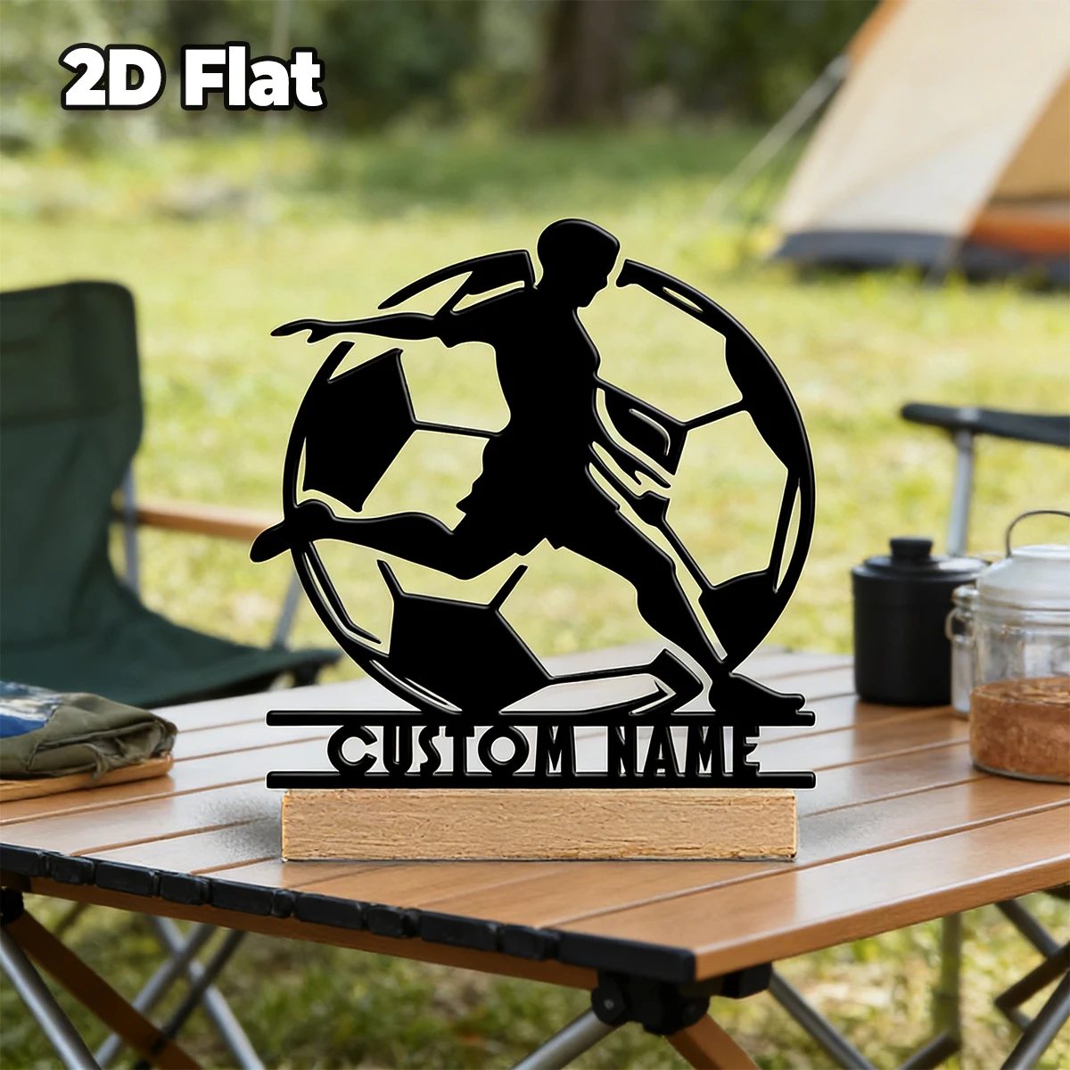 1pc Personalized Metal Artwork Custom Content Equipped with A Wooden Base Perfect for Home or Office Decoration