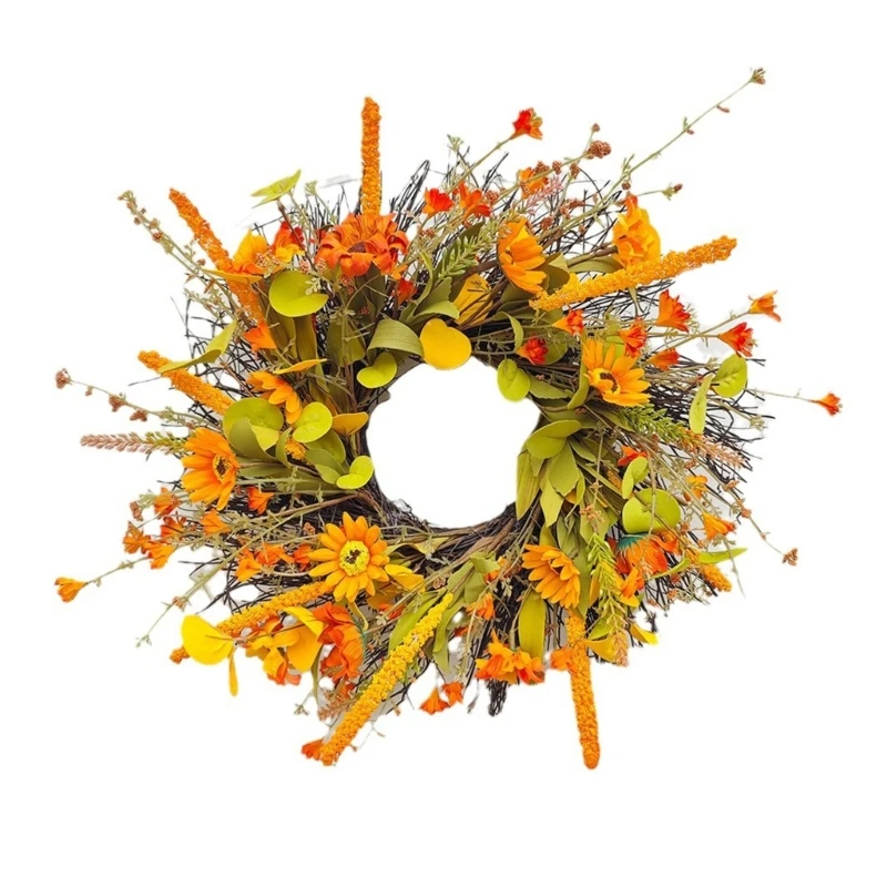 

Artificial Flower Wreath Thanksgiving Wreath Autumn Wreath for Door Farmhouses