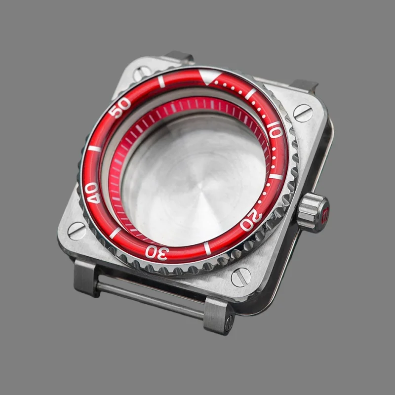 

Серебряный квадратный корпус из нержавеющей стали с герметичной задней крышкой, подходит для механизмов NH35, NH36, 4R, 6R, 7S26, SKX007.