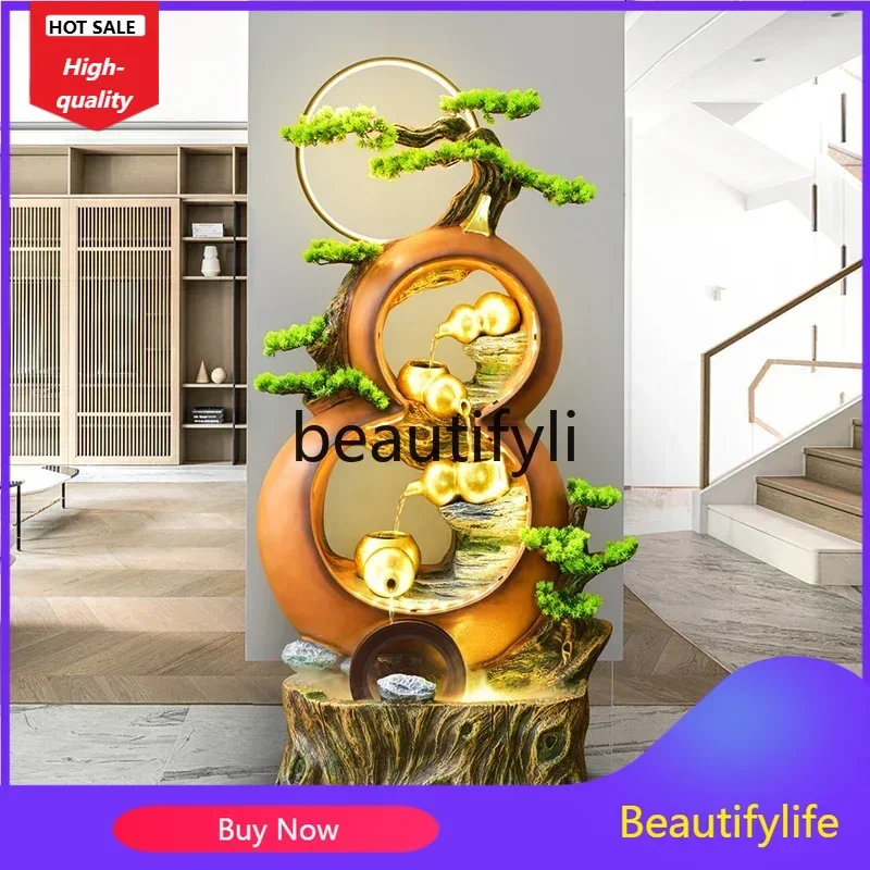 SS Gourd Shengcai fountain ornament circulating water lucky feng shui wheel landing landscape ornament opening new house move gi