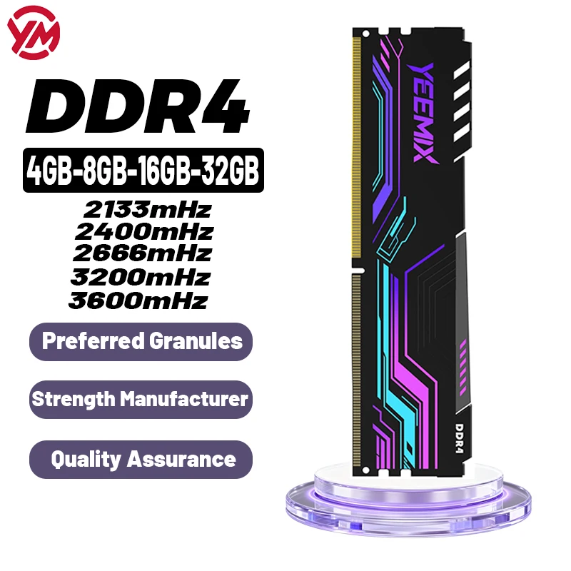 

YEEMIX TITAN DDR4 8GB 16GB 32GB Gaming Desktop Memory 2666/3200/3600Mhz 1.35V Supports XMP2.0 Micron/SEC/SKhynix Chips