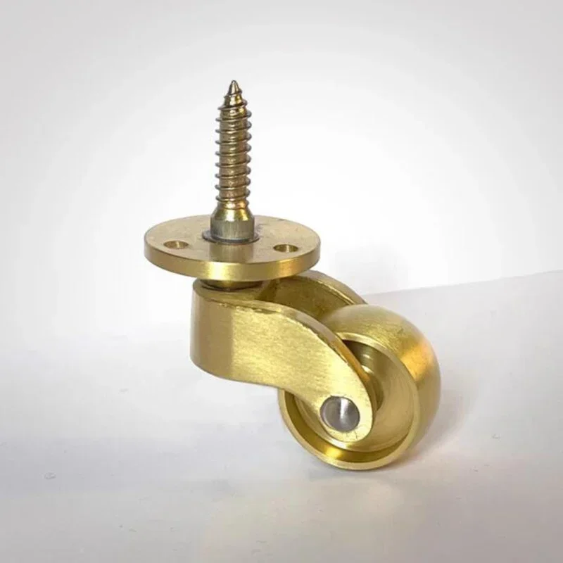 4PCS/Lot Casters Wheels for Furniture, Brass Gold Swivel Wheel Casters Screw Insert Replacement for Sofa Chair Cabinet