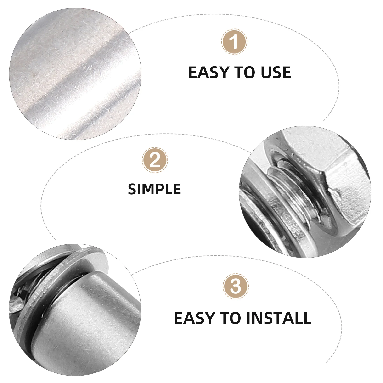 

5Pcs Stainless Steel Expansion Eyebolts M6x60mm Corrosion Resistant Lifting Eye Bolt Fasteners for Industrial Household
