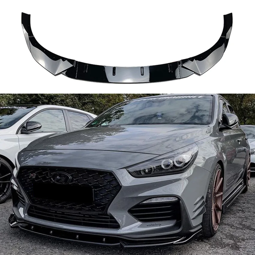 

New Front Bumper Splitter Lip Spoiler Diffuser Guard Body Kit For Hyundai I30N MK3 MK3.5 Hatchback 2017-2019 2020-2022 Tuning