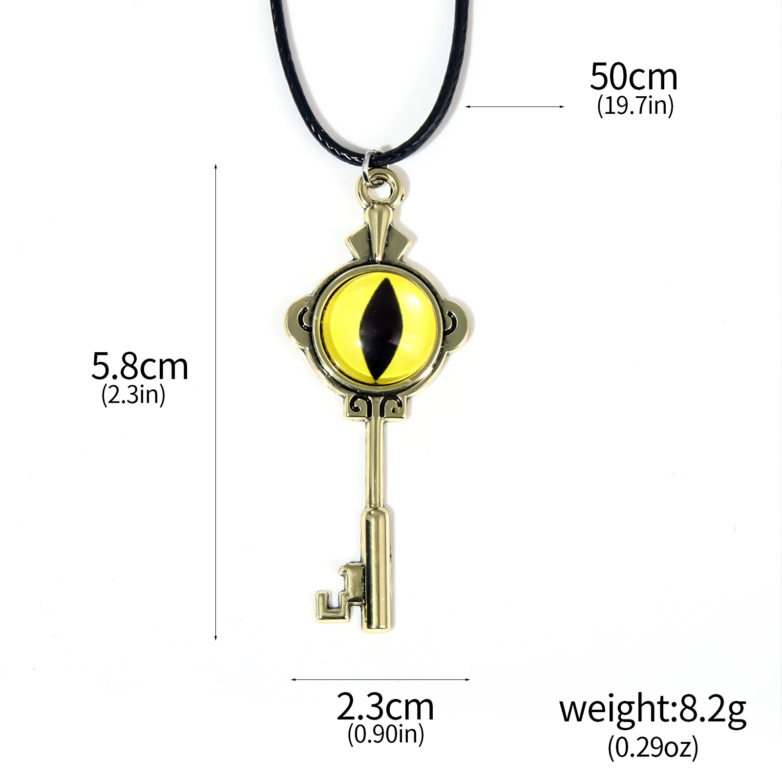 Anime The Owl House Necklace Amity Portal Key Retro Gold Color Eye Pendant Necklace for Women Men Jewelry Accessories