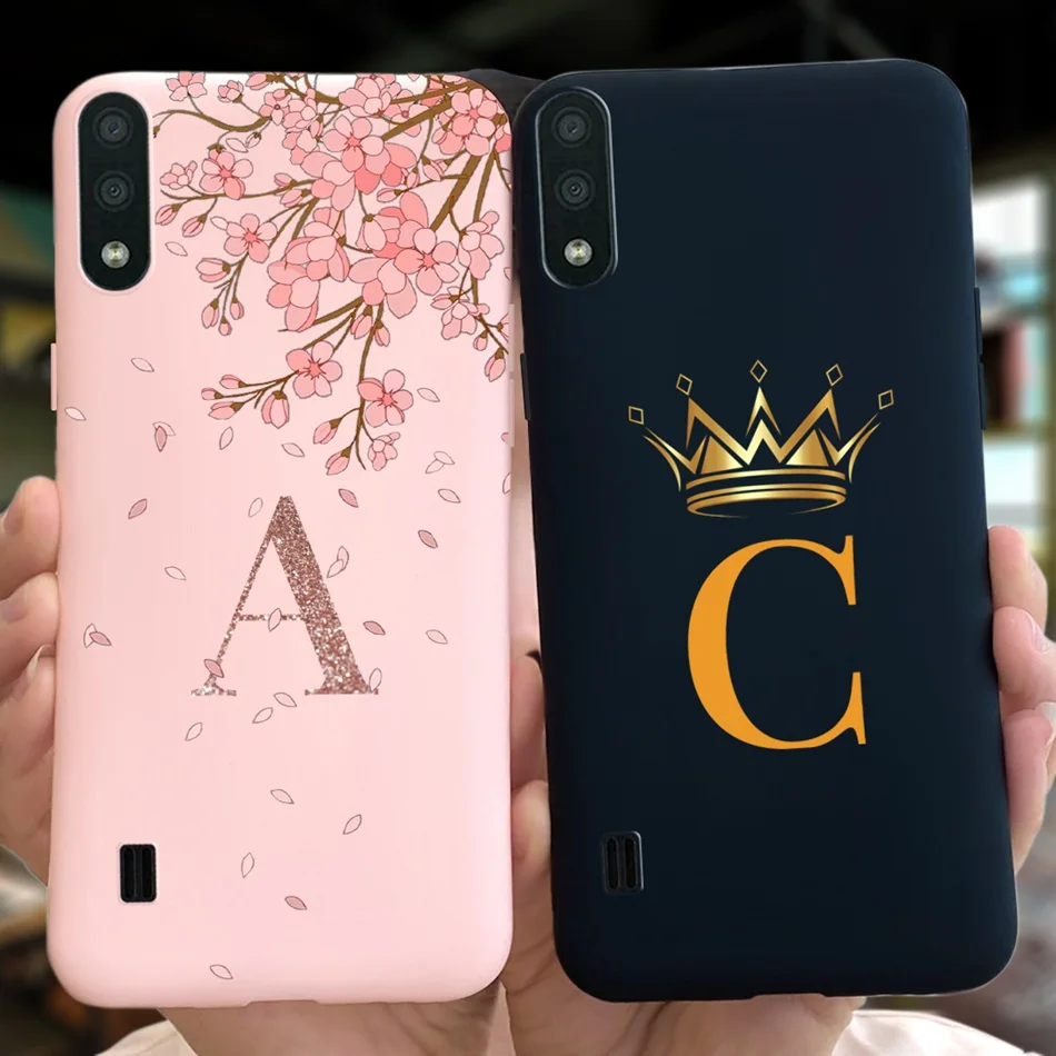 

Модный чехол с короной и надписью для Samsung Galaxy A01 M01 Core A01core SM-A013F A015F, мягкие силиконовые чехлы для телефонов с розовыми цветами